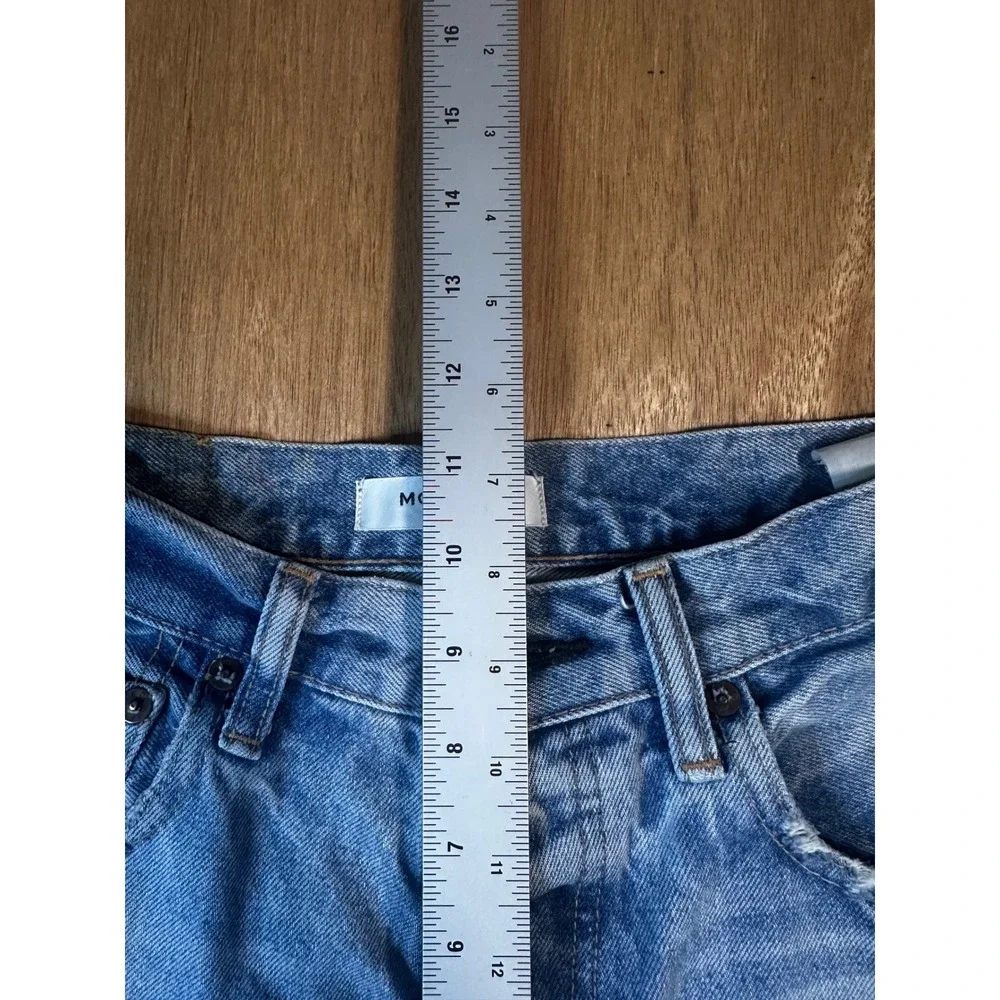 Moussy Vintage Distressed Ripped Destroyed Jeans Size 27 Light Wash Denim - Picture 4 of 11